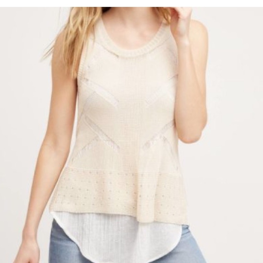 Anthropologie Sunday in Brooklyn knit‎ overlay top. Worn twice. Retail 88